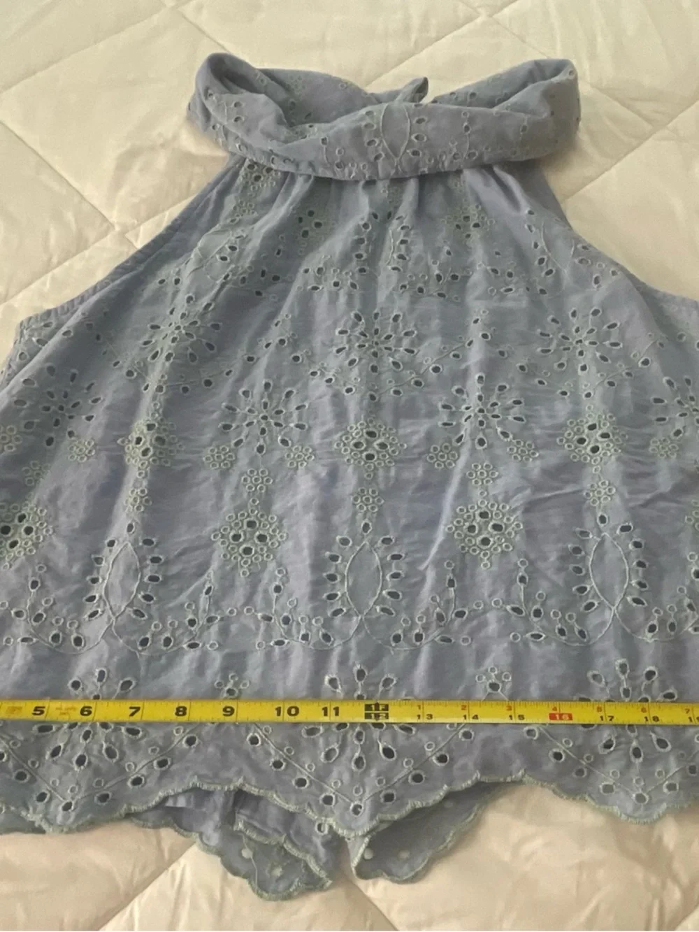 SAIL TO SABLE Light Blue/Sage Eyelet Sleeveless Tank XL $30 - Picture 4 of 6